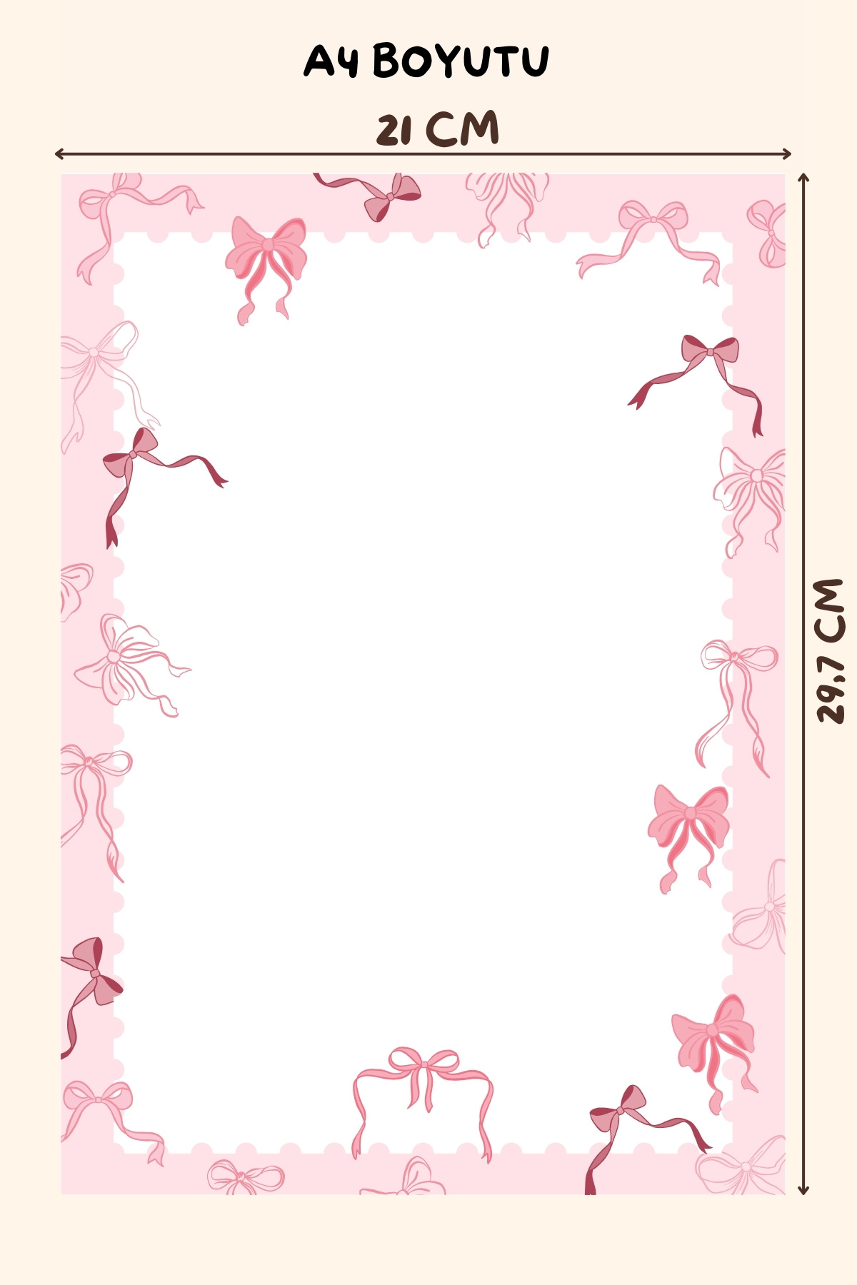 shop-Pink Ribbon Patterned A4 - Notepad, Memo Pad, Notepad, Check List, School Notebook, Planner 2