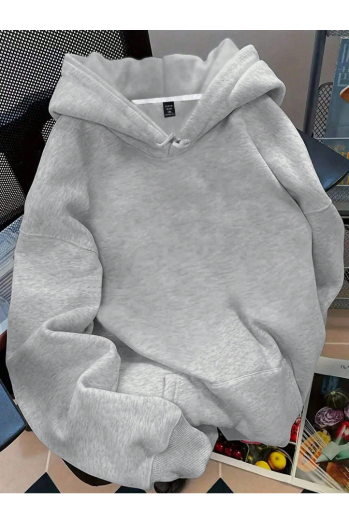 Framgan Unisex Erkek/Kadın Y2k Vintage Baskılı Pamuklu Oversize Kapüşonlu Sweatshirt Hoodie görsel 2