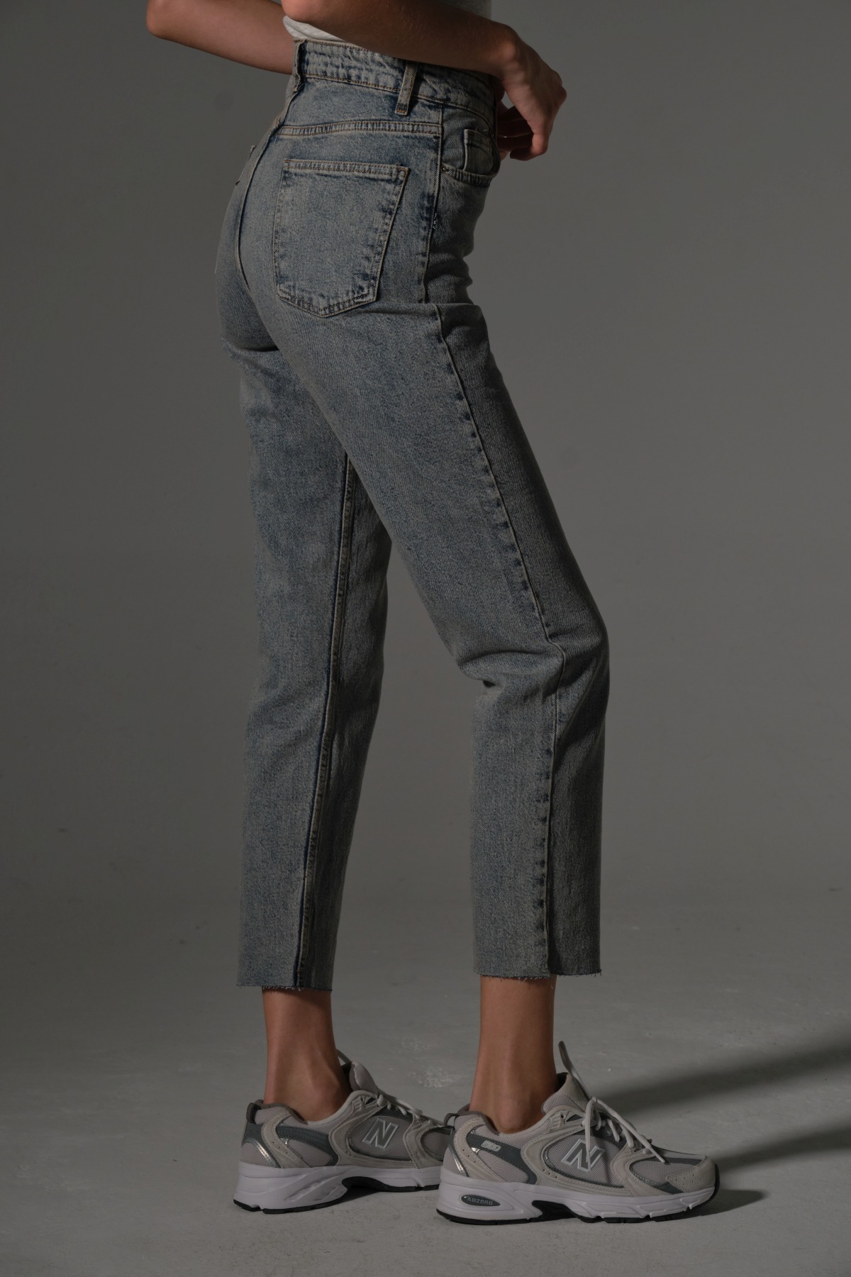 Maule  Esnek Pamuklu Kumaş Kesik Paça 5 cep Skinny Slim Kadın Jean Pantolon @Kosova - Görsel 5