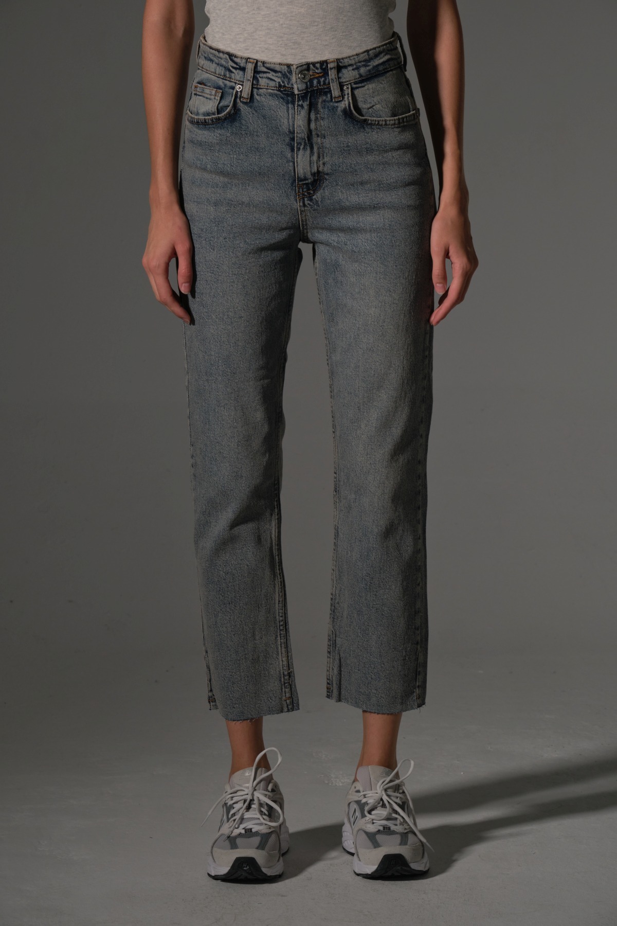 Maule  Esnek Pamuklu Kumaş Kesik Paça 5 cep Skinny Slim Kadın Jean Pantolon @Kosova - Görsel 3