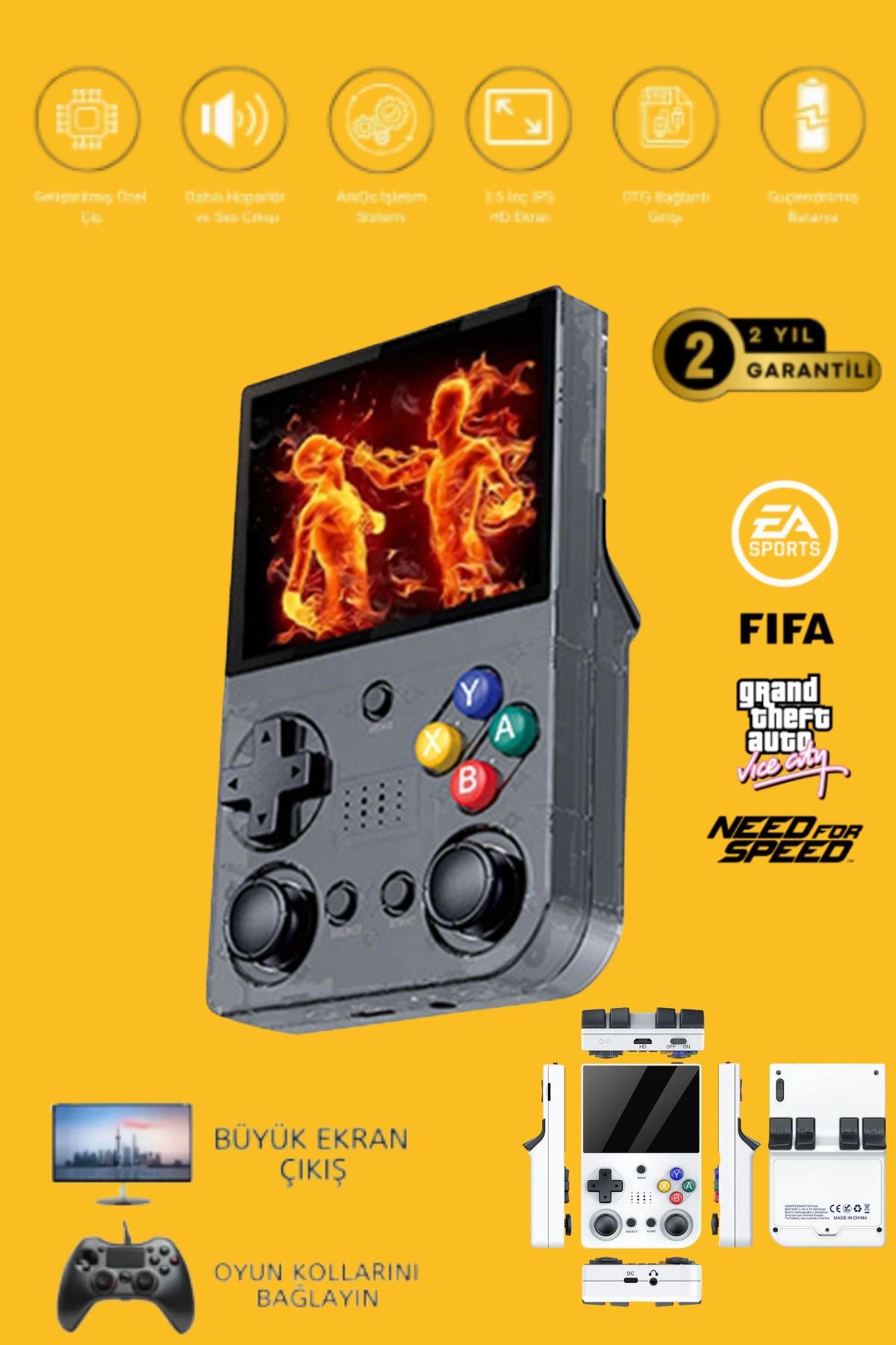 esplendor M21 64GB IPS HDMİ TV 20000+ Oyunlu Retro Arcade Atari PSP/PS1/Fıfa Gta Mario Games Oyun Konsolu fotoğrafı 2 (önizleme)