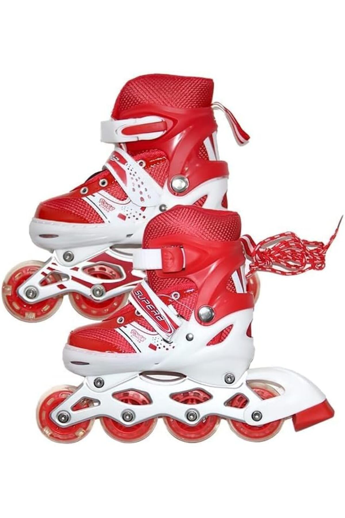 AGD-Adjustable Inline Skates for Kids and Beginners from with Four Wheels in Single Row - Red (S: 31 6