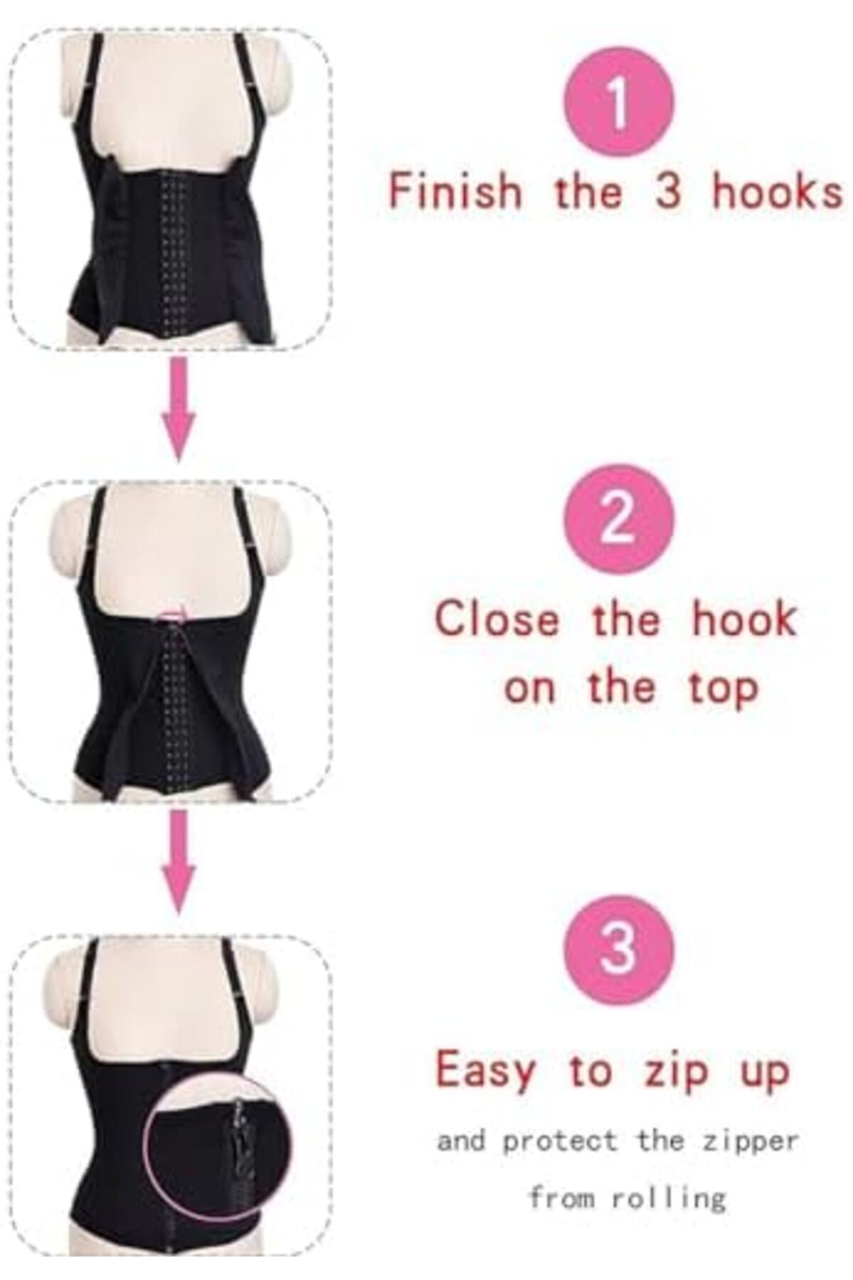 مشد خصر رياضي للنساء مزود بسحاب مناسب للتمارين الر...