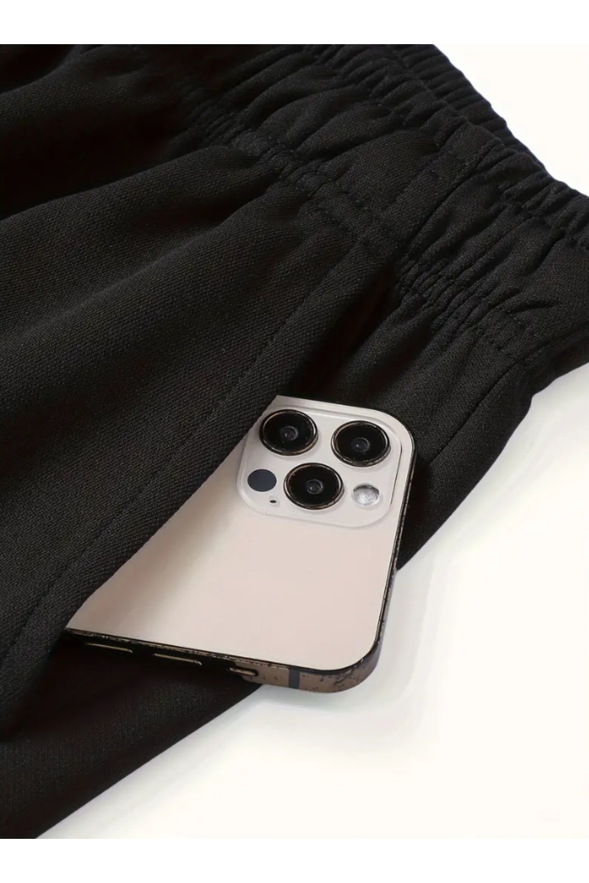 LAUSRA  Erkek Siyah Büyük Beden Baggy Bol Kesim Pantolon ALTI Esnek Rahat Kumaş Eşofman Altı YUS - Görsel 4