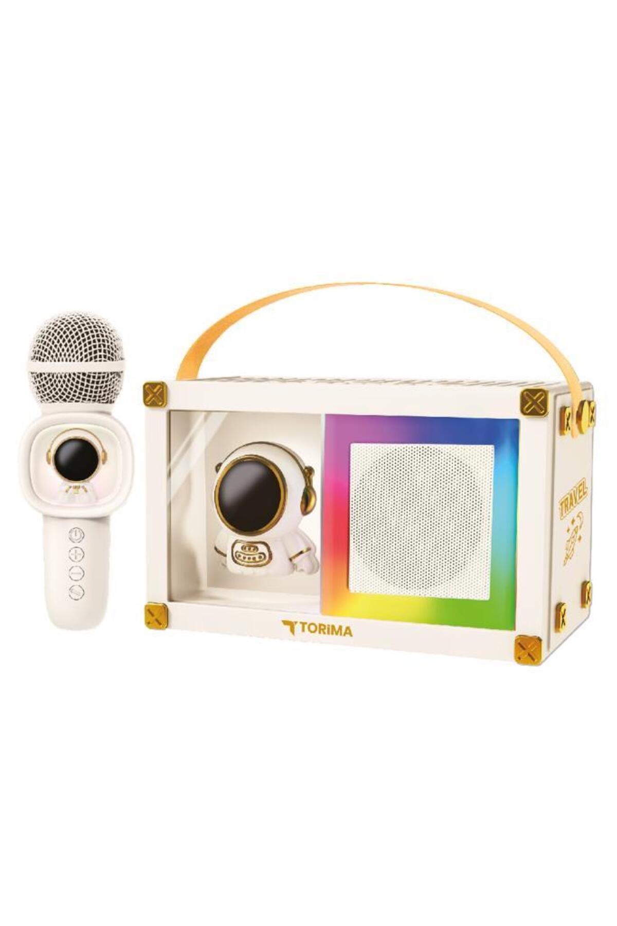 Torima Bluetooth Hoparlör Rgb Işıklı Mikrofonlu Karaoke Astronot