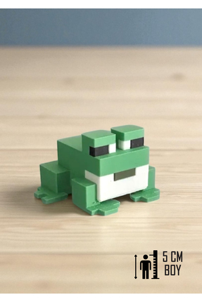 GiginGo Blok Macerası Şirin Kurbağa – Minecraft Frog 5cm Küp Karakter