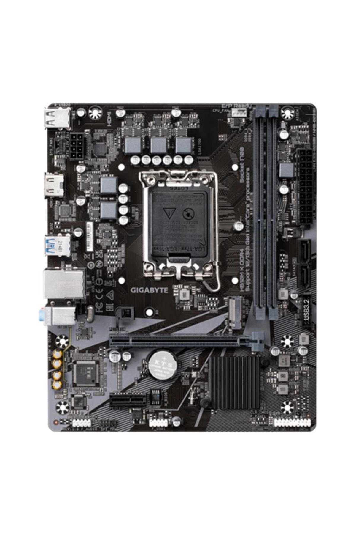 Gigabyte-H610m-k DDR4 3200 ميجا هرتز 1xHDMI 1xM.2 USB 3.2 Matx 1700P - 12. / 13. و 14. متوافق مع معالج الجيل 2