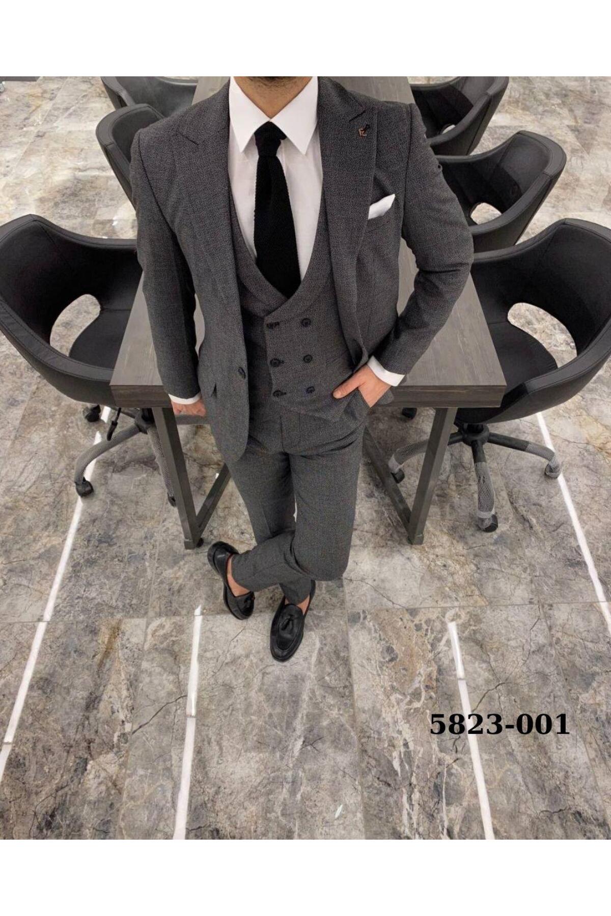 YELEKLİ TAKIM ELBİSE — سفید P222058231