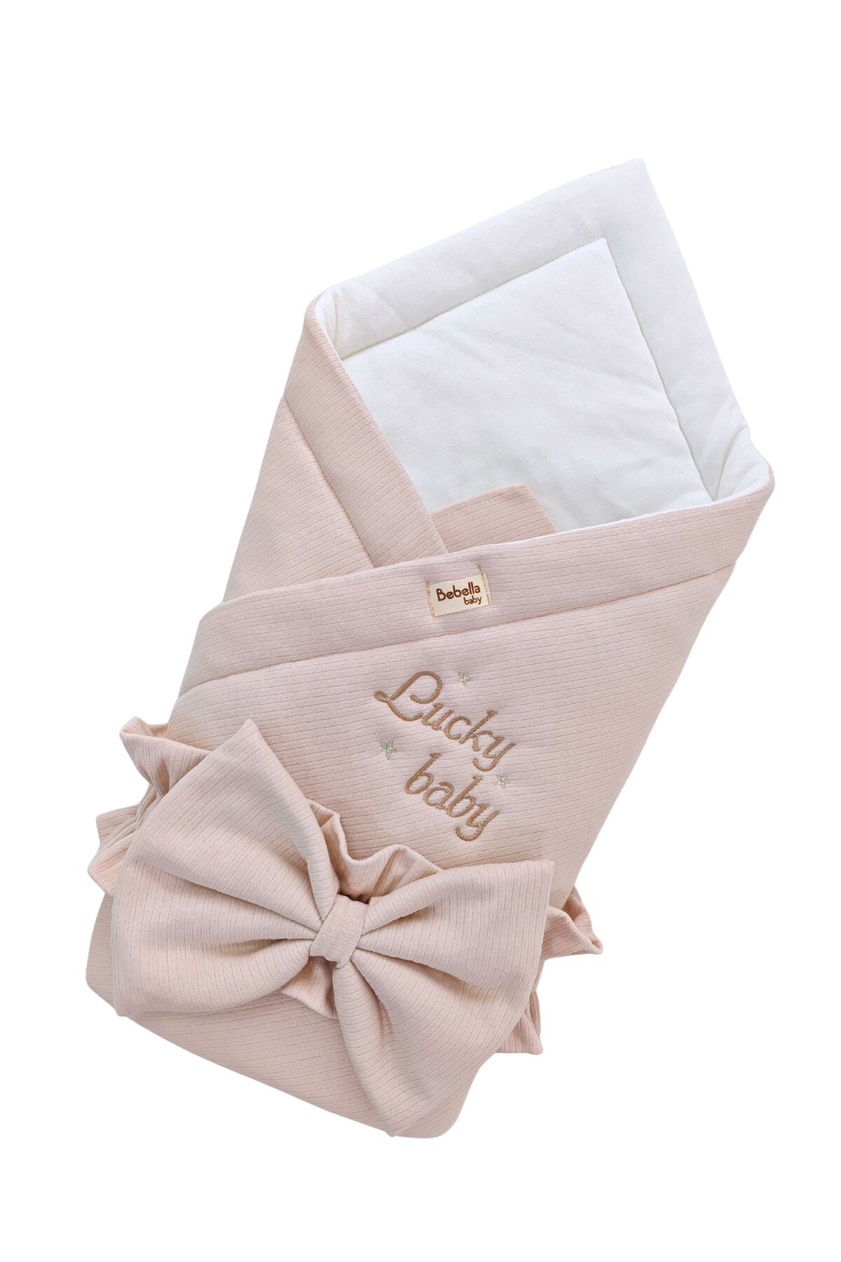 Bebella Bej %100 Pamuklu Bebek Battaniyesi 85x85 cm Yenidoğan Kundak Hastane Çıkışı Hediyelik Oyun Matı fotoğrafı 2 (önizleme)