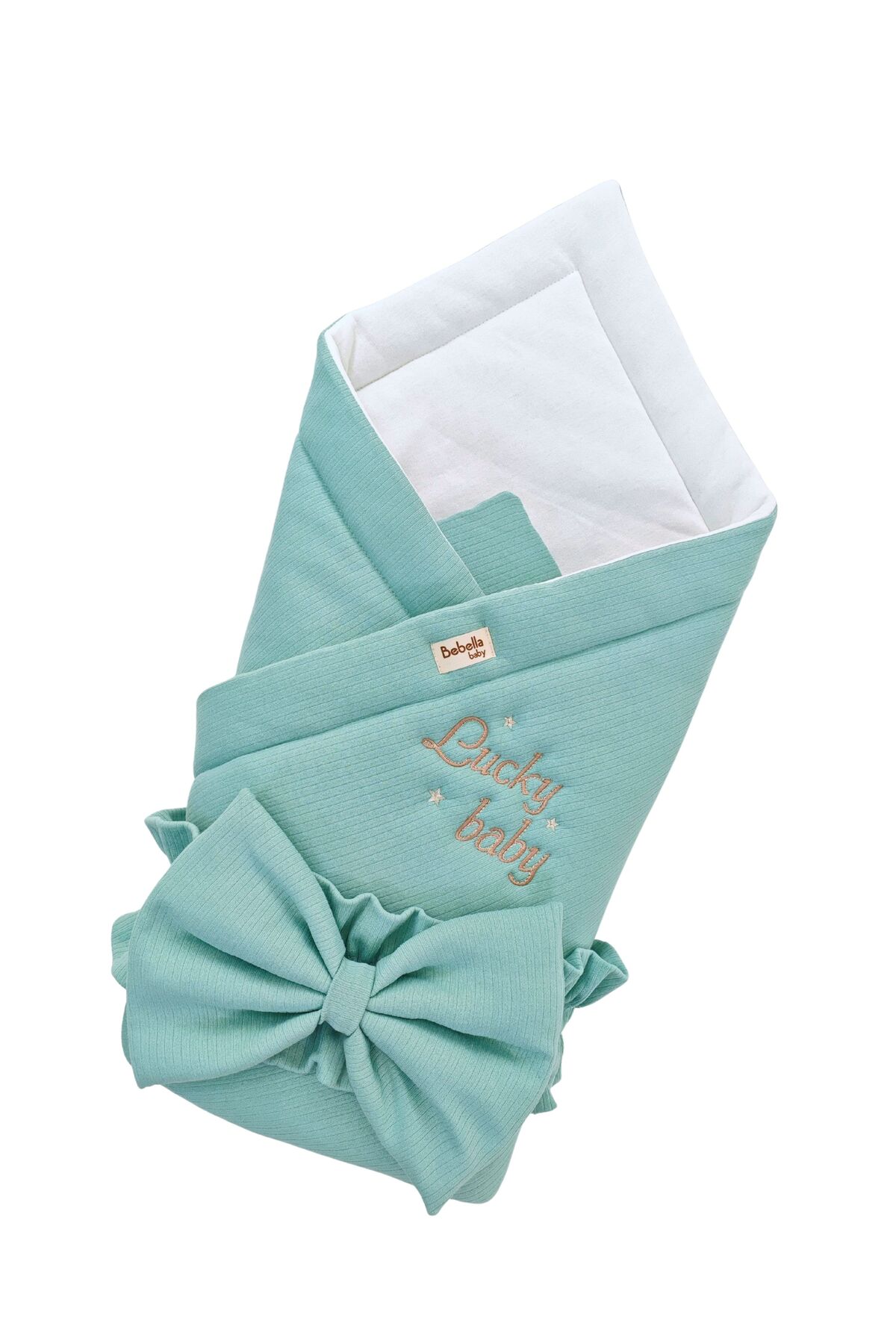 Bebella Yeşil %100 Pamuklu Bebek Battaniyesi 85x85 cm Yenidoğan Kundak Hastane Çıkışı Hediyelik Oyun Matı fotoğrafı 2 (önizleme)