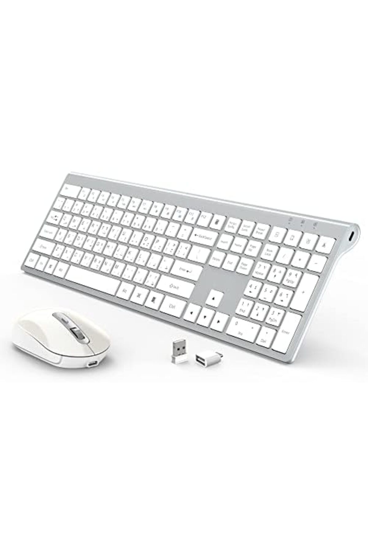 Generic-CREATMOR wireless keyboard and mouse, Rechargeable keyboard and mouse, Full Size Wireless keyboard w 2