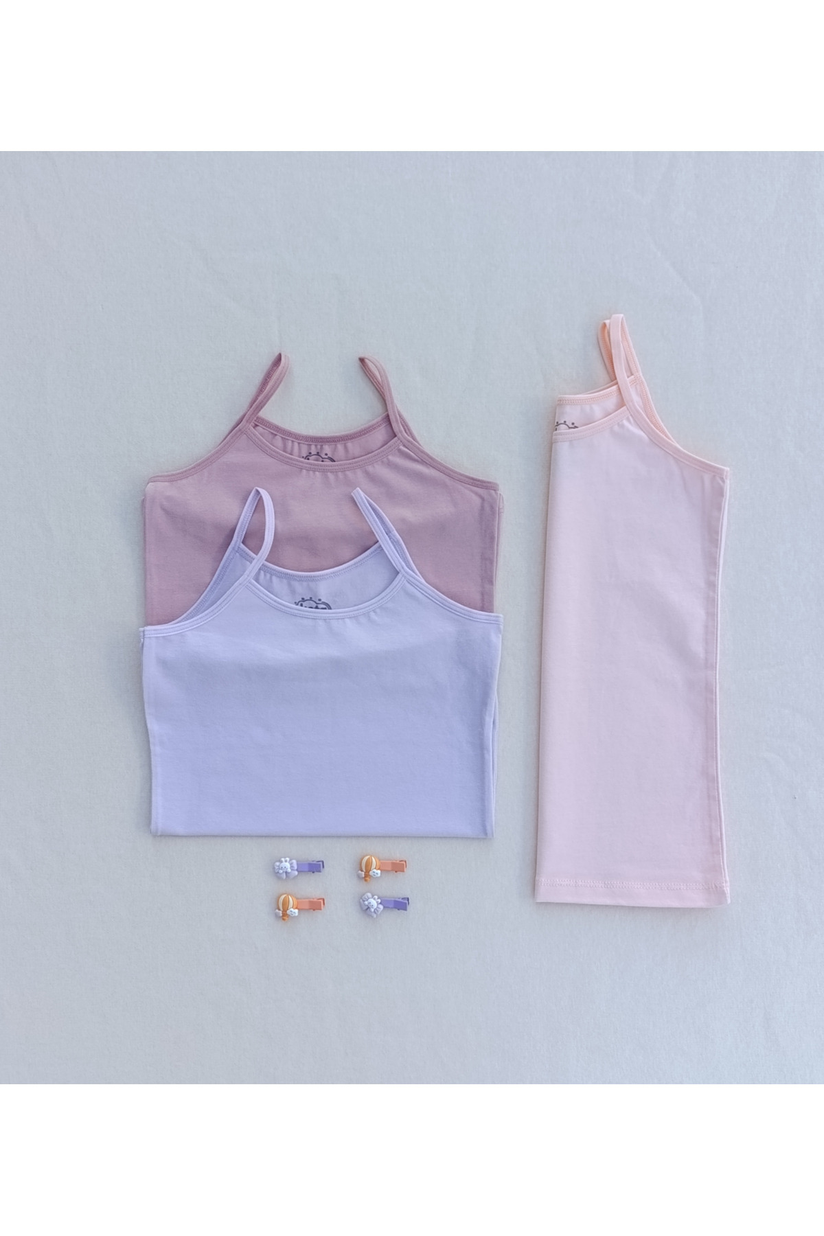 siyalife-Plain Soft Textured Lycra Flexible Fabric 3-Piece Colorful Children's Singlet 4