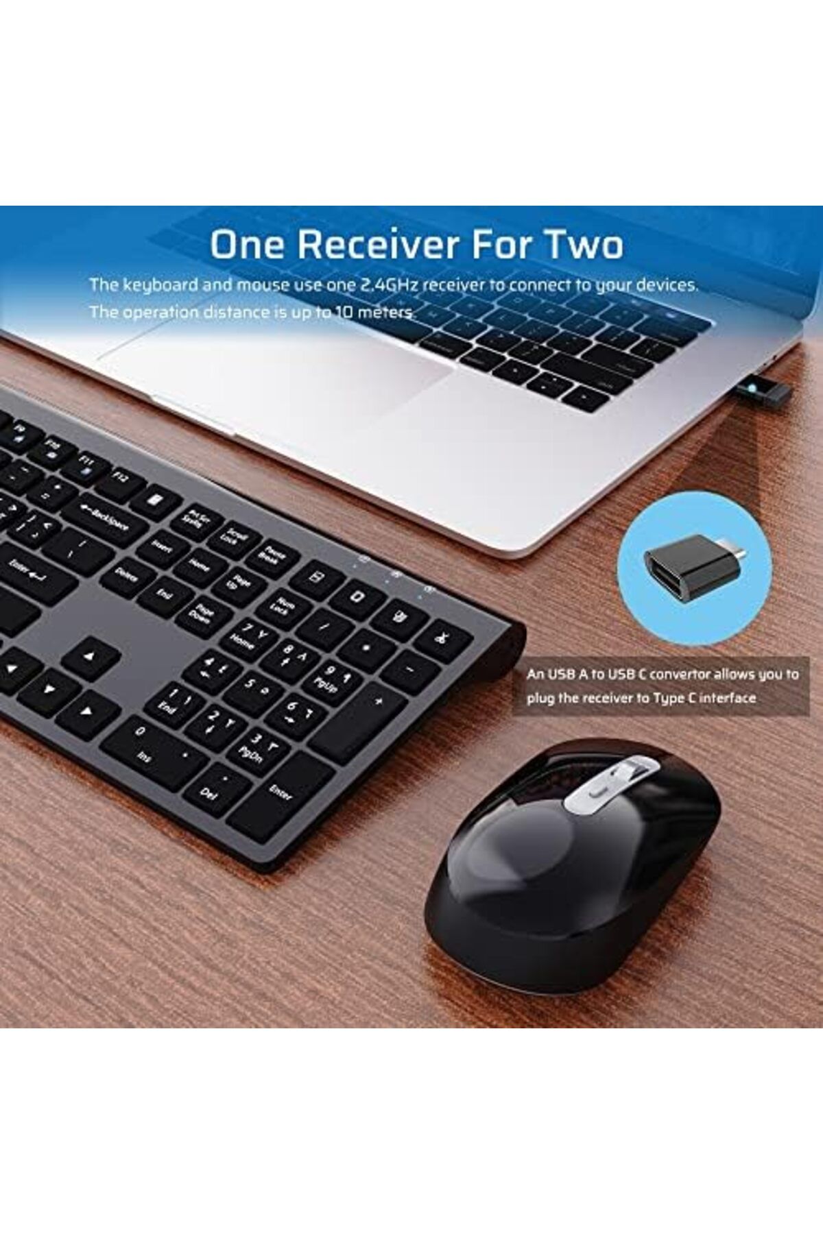 Generic-CREATMOR Wireless Keyboard Mouse Combo, Stylish Slim Rechargeable Keyboard and Mice 2.4G 109 Keys Fu 5