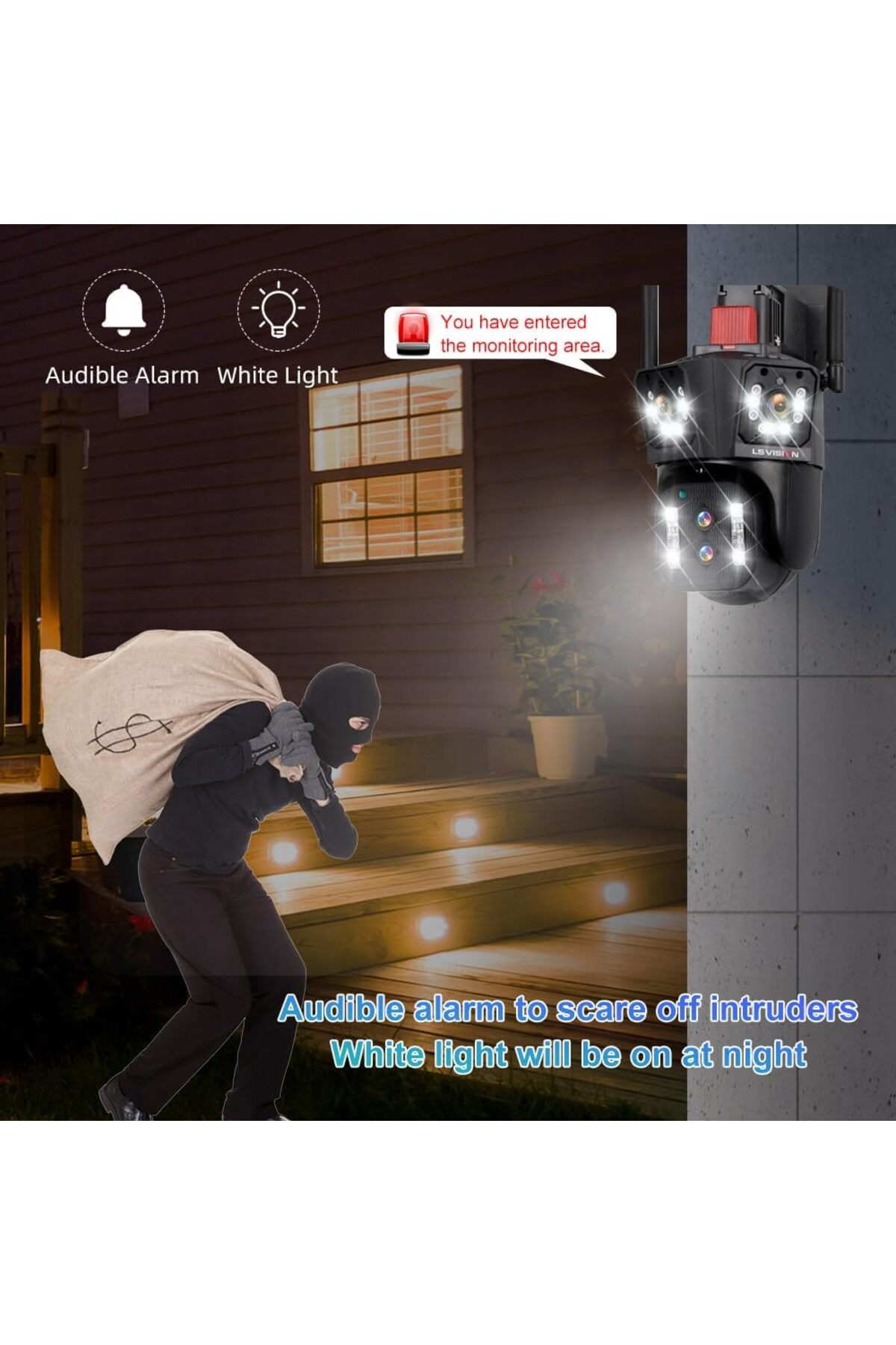 GÜMRÜK BEY WL342-10X 4K HD Ultra Geniş Açı + 10x Zoom WiFi PTZ Güvenlik Kamerası CCTV Dış Mekan IP Kamera fotoğrafı 5 (önizleme)