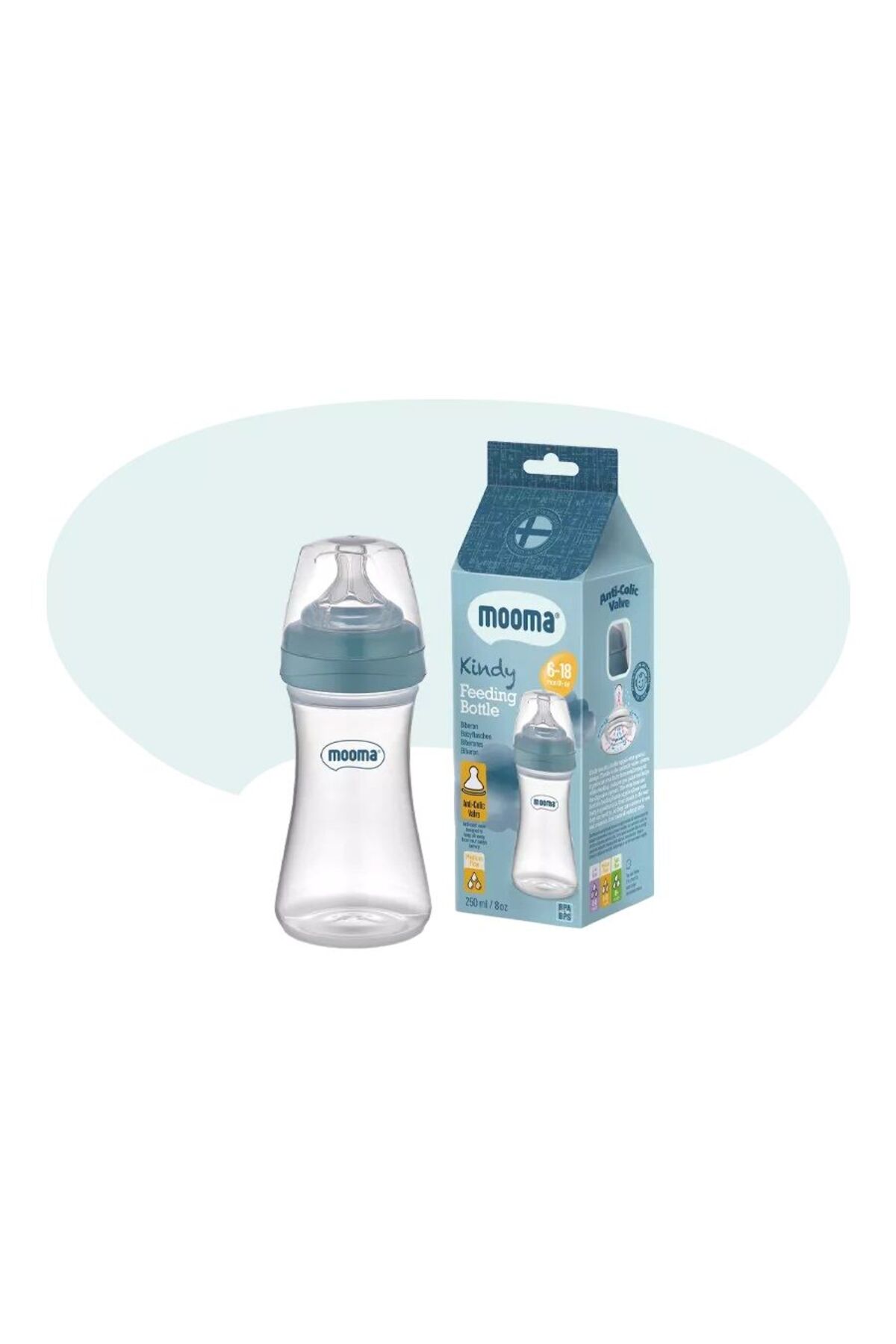 Evvano Biberon Anti Kolik Biberon 250 ml Kapaklı Biberon 6 - 18 Ay (Orta Akış) fotoğrafı 4 (önizleme)