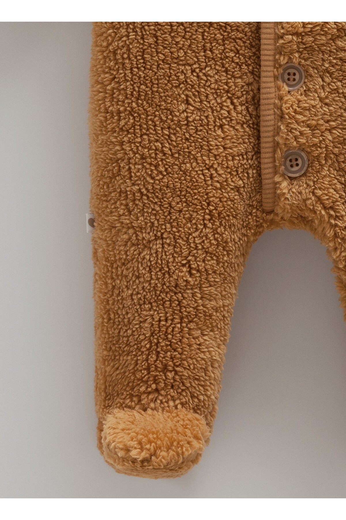 Caramell %100 Pamuk Welsoft Erkek Bebek Tulum (1-12 Ay) Peluş Kışlık Kapüşonlu Tulum fotoğrafı 4 (önizleme)