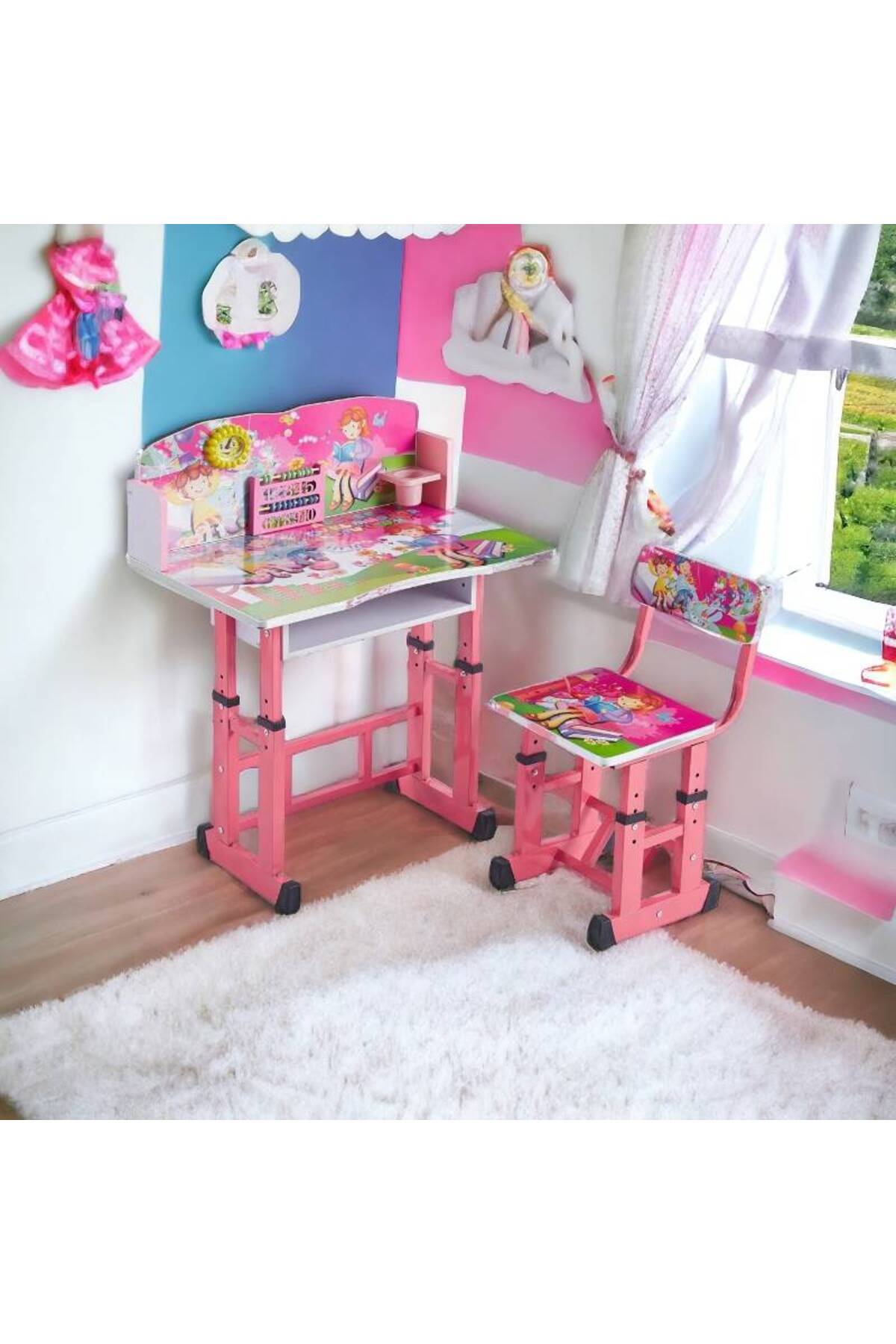 طاولة مدرسية قابلة للتعديل للأطفال - أزرق