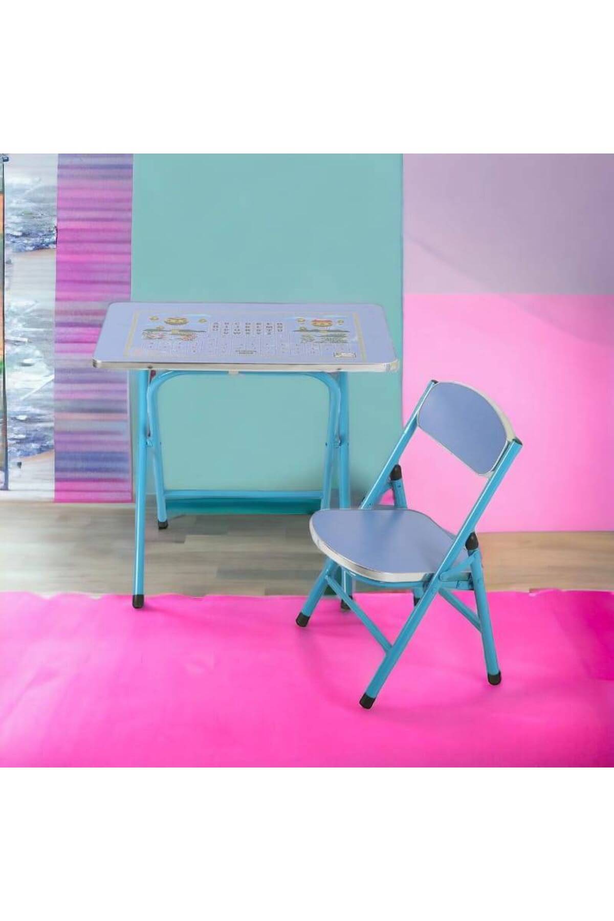 طاولة مدرسية قابلة للتعديل للأطفال - أزرق