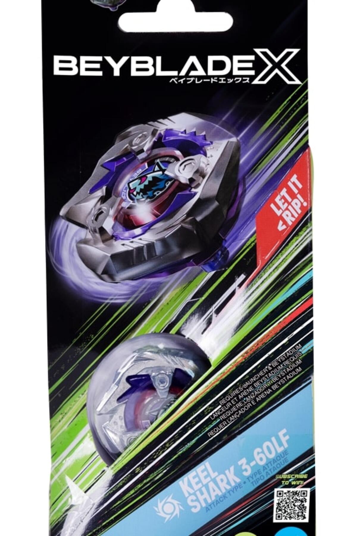 Beyblade X Keel Shark 3-60LF Paquete de refuerzo con parte superior Beyblade X Keel Shark 3-60LF Paquete de refuerzo con parte superior