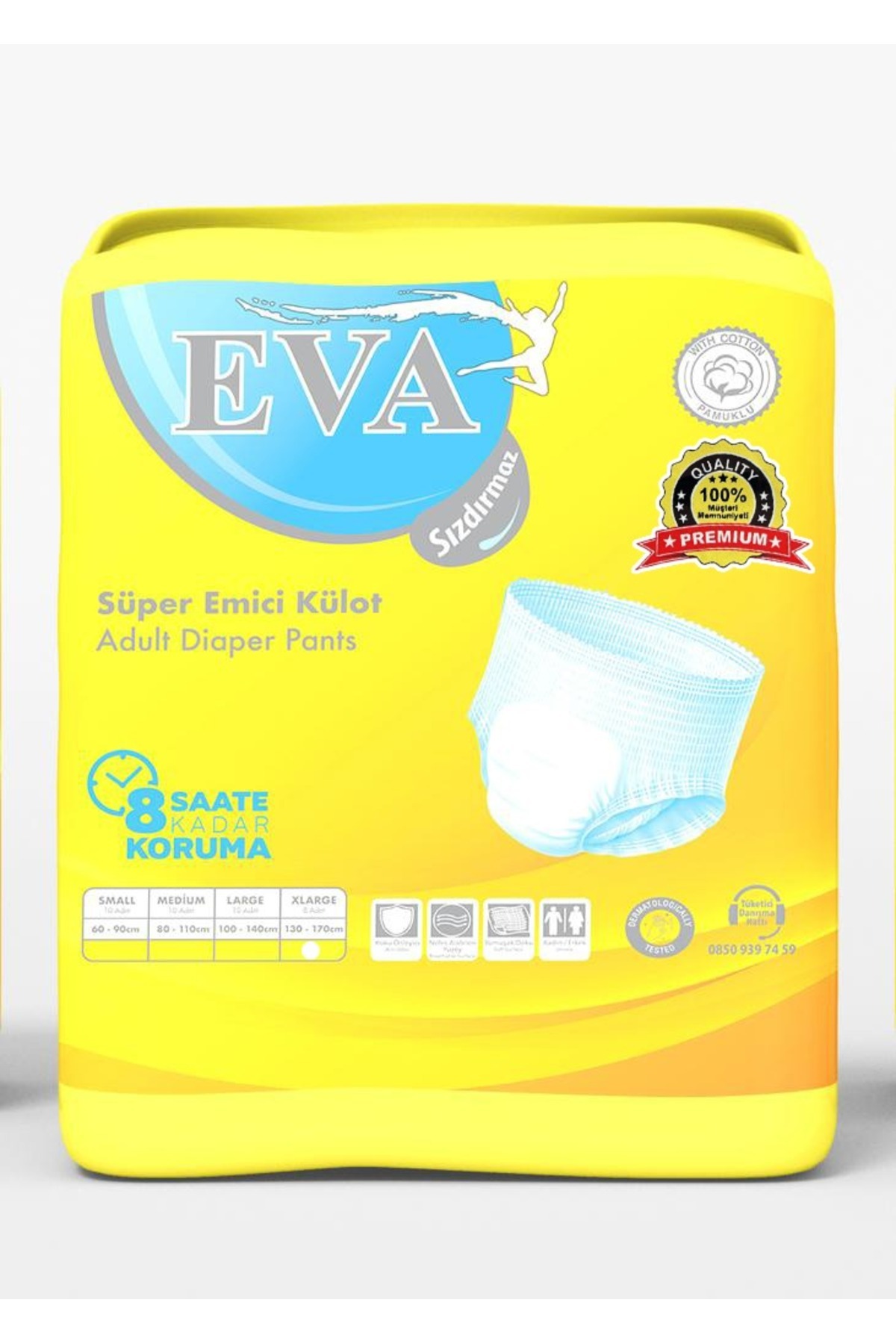 EVA Premium Kadın Erkek Emici Külot Hasta Bezi XL 8'Lİ