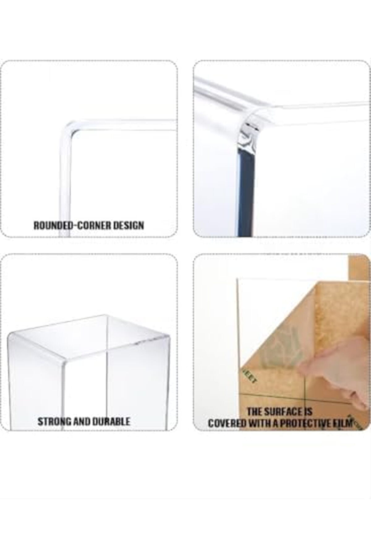 Slasa-Large Transparent Acrylic Nested Tables Set by 4