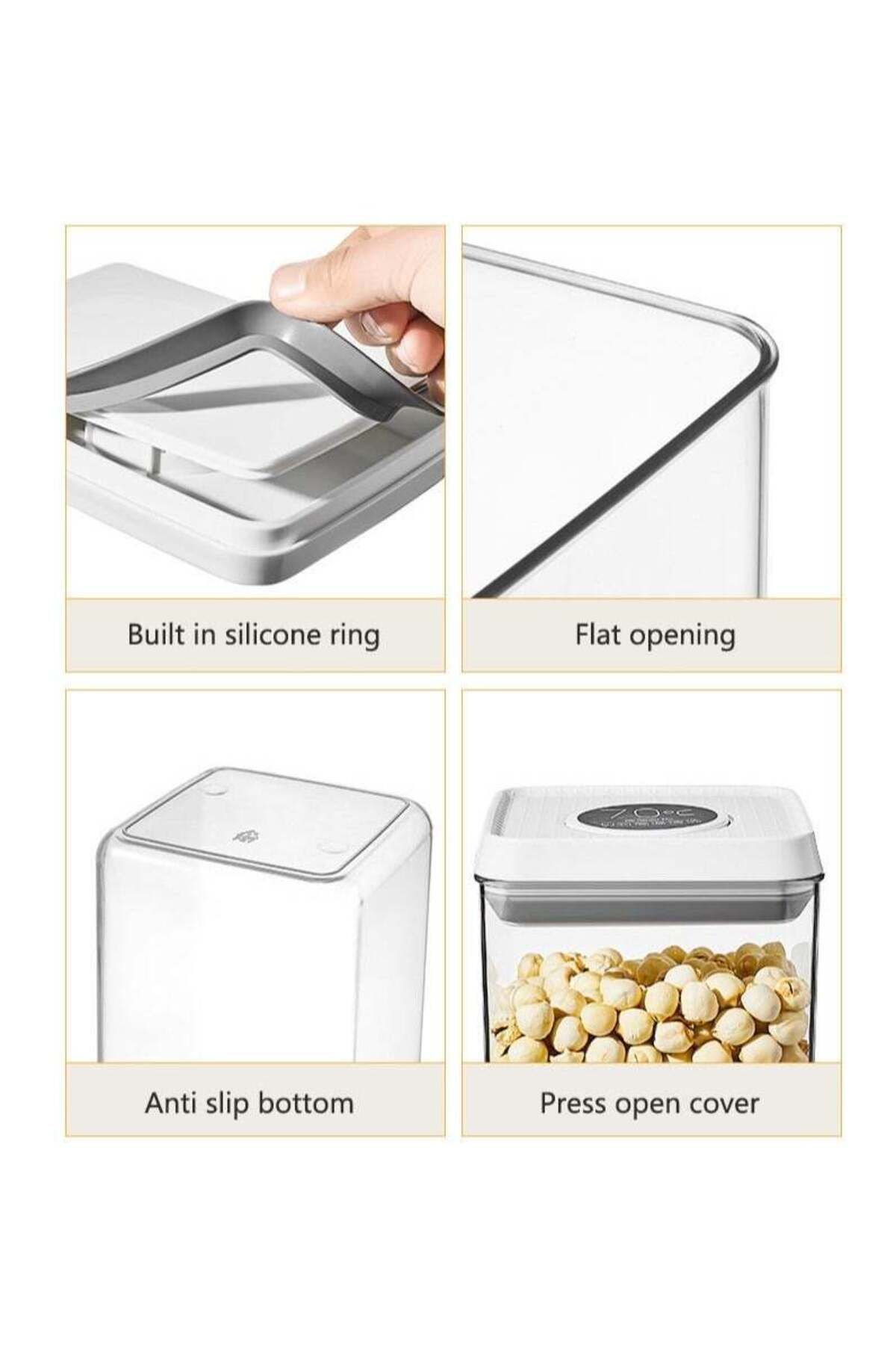 COOYA-7 Pcs Food Containers Set,POP UP Design,4 different size,Effortless to Clean,BPA-Free Tranparent 3