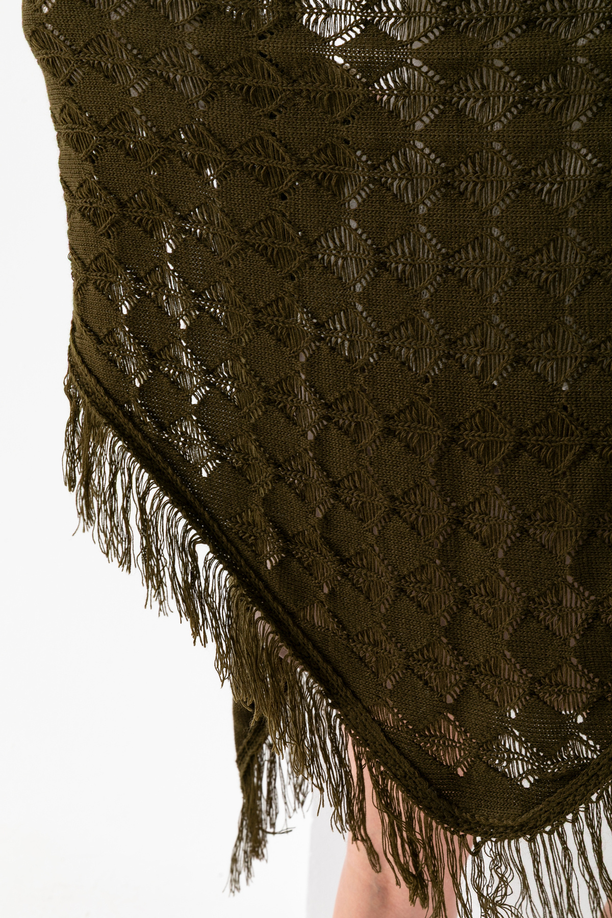 T Crazy-T-Crazy Openwork Patterned Triangle Shoulder Shawl, Stylish and Practical Knitwear Knitted Accessory with Tassels, Triangle Knitwear Shawl 7