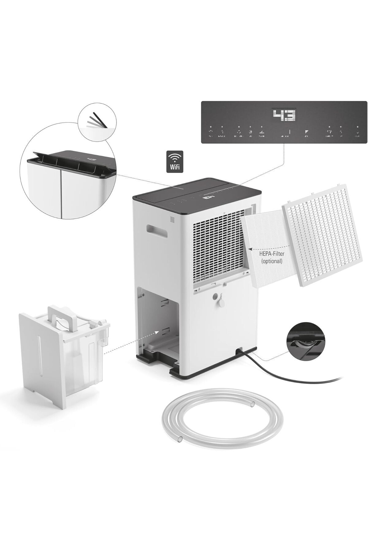 Stadler Form-Swiss Design Lukas Dehumidifier Wi-Fi 20L/Day 70m² Air Purifier Quiet Mode 3-Pin 2-Yr Warranty 2
