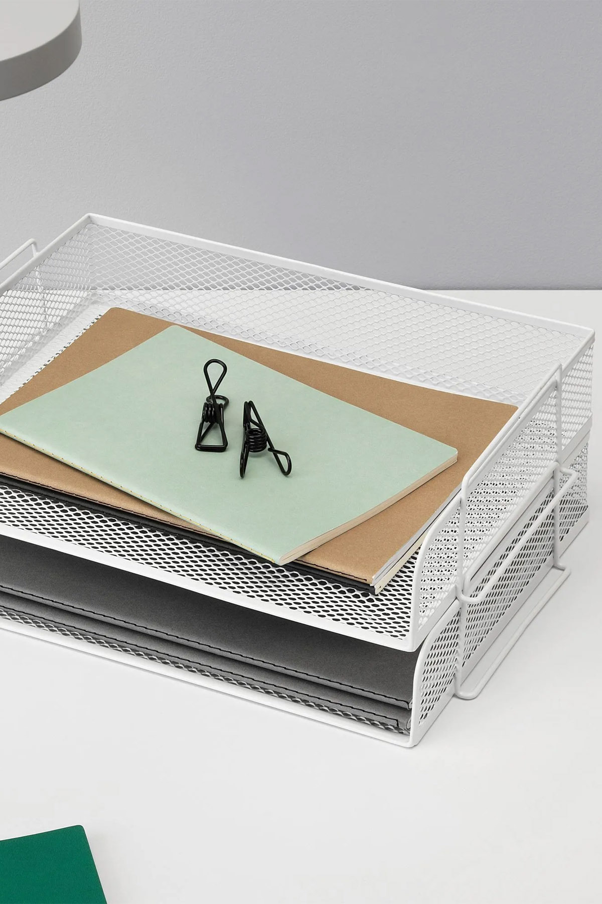 Binbirreyon-Table Top Document Rack 2 Tiers Can Be Used One over the Other White A4 Vb021 5
