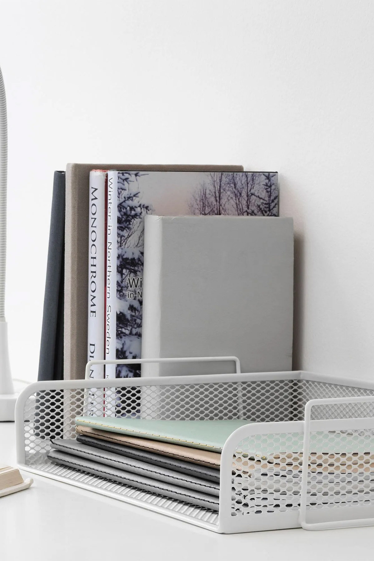 Binbirreyon-Table Top Document Rack 2 Tiers Can Be Used One over the Other White A4 Vb021 4