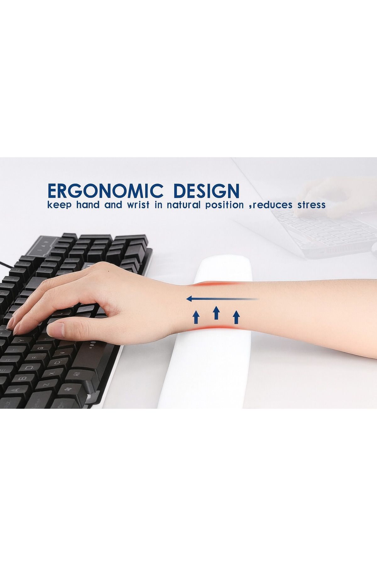 Boldy-100S Keyboard Pad with Wrist Support - Keyboard Support Pad-Anti-Slip Keyboard Pad-Keyboard Pad-Keyboard Support 6