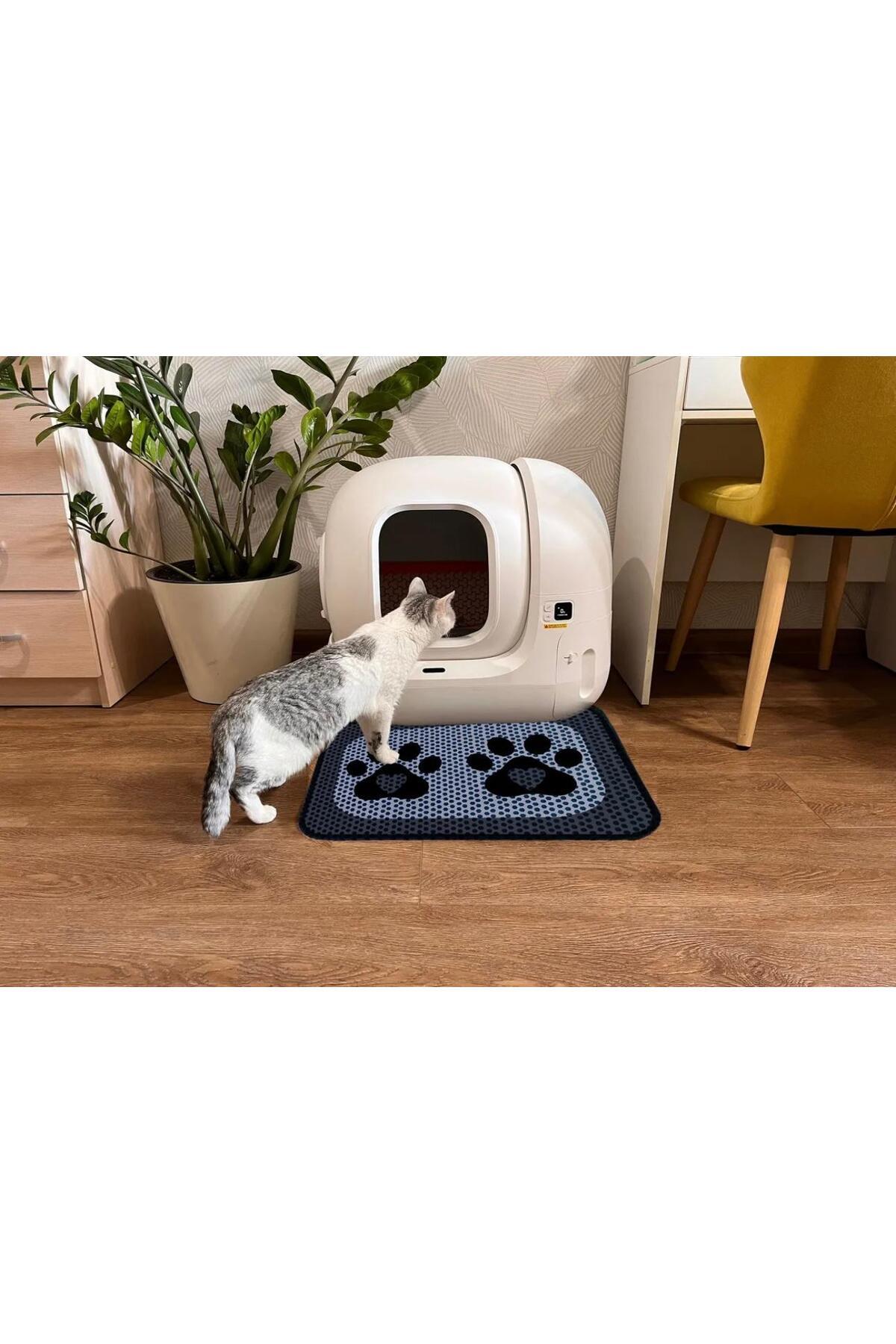 Pati Cool Elekli Tuvalet Önü Desenli Kedi Kumu Paspası | 45 x 60 cm | Kum Toplayıcı Kedi Halısı