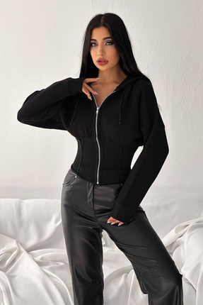 Noa Noa Kadın Fermuarlı Hoodie – Minimal Sokak Ruhuyla