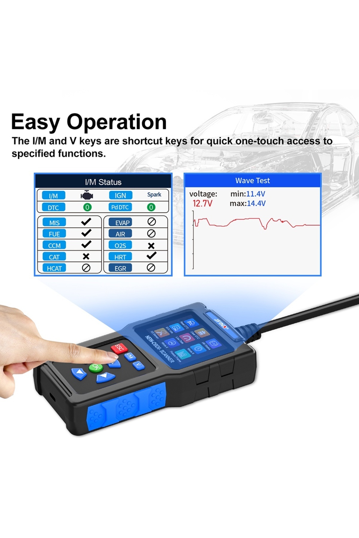 JFIND-JF700 Universal OBD2 Scanner, Engine Trouble Code Reader, CAN Diagnostic Tool for All OBDII 5
