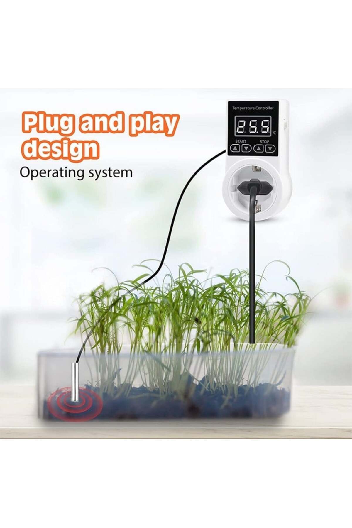 TECHSTAR-® Programmable Socket, Digital Timer, 240V, 10A, Time/Temperature, Thermostat, Temperature 7