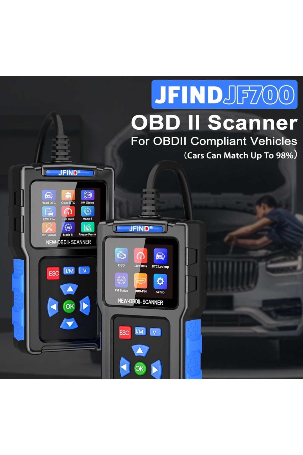 JFIND-JF700 Universal OBD2 Scanner, Engine Trouble Code Reader, CAN Diagnostic Tool for All OBDII 3