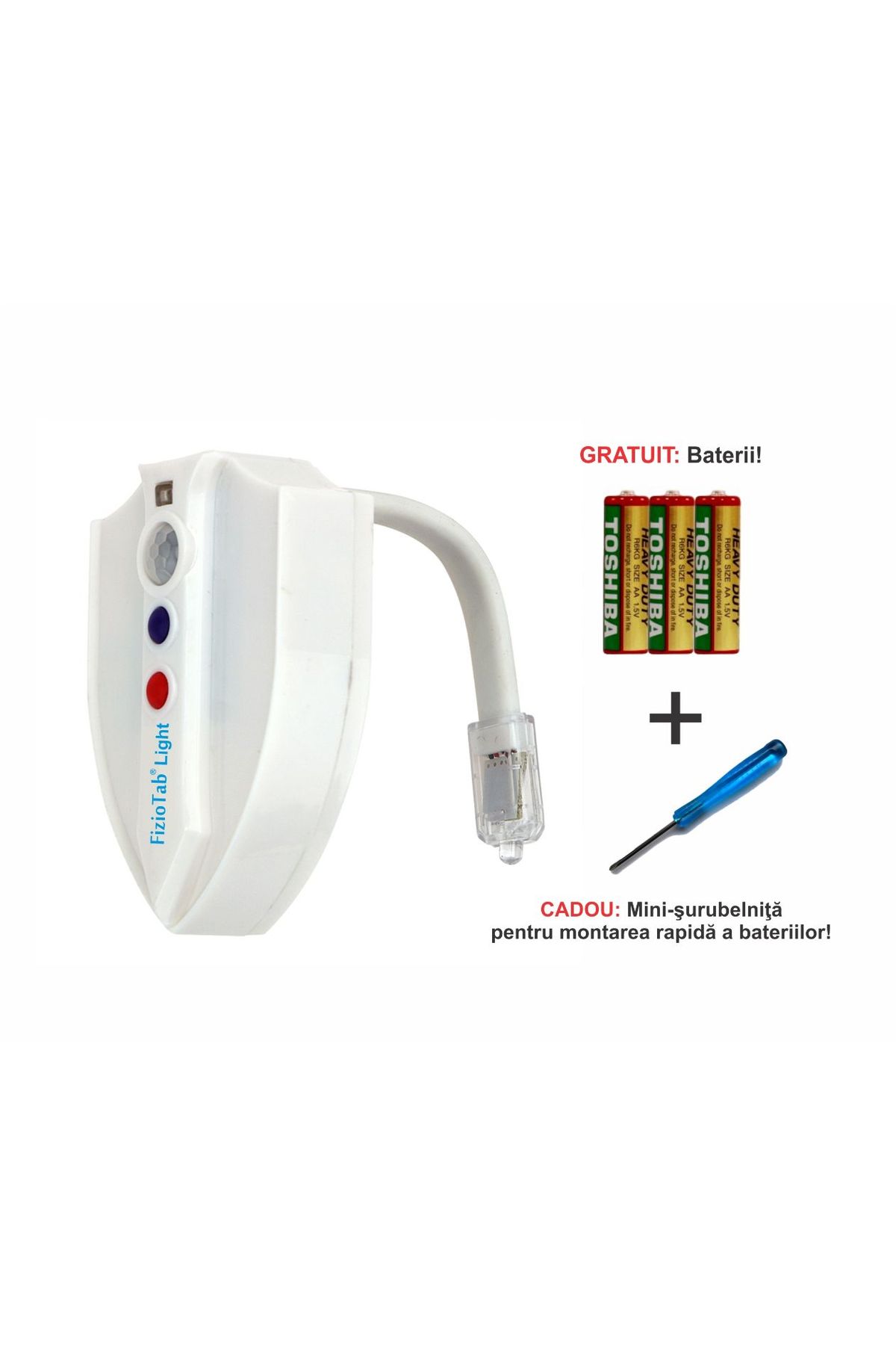 FizioTab-UV LED WC lamp with sterilization function, Light, motion sensor, batteries included 6