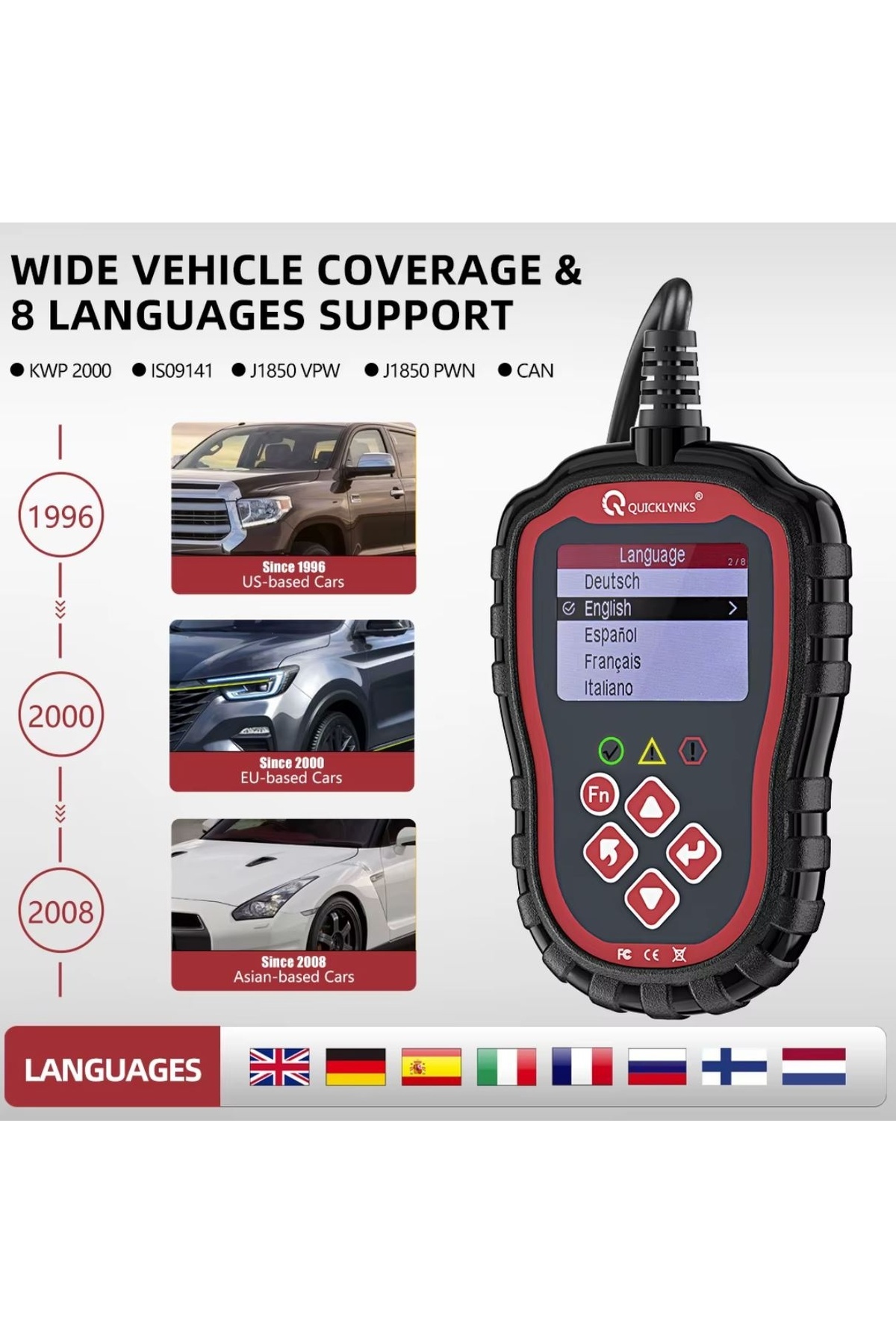 TECHSTAR-QUICKLYNKS T41 Professional OBD2 Car Tester, with Error Code Reader, Engine Diagnosis 13