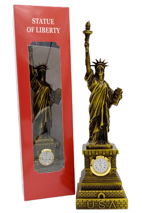 Dünyadan Hediyeler Metal Saatli Özgürlük Heykeli Gold Vintage Dekor USA 25cm