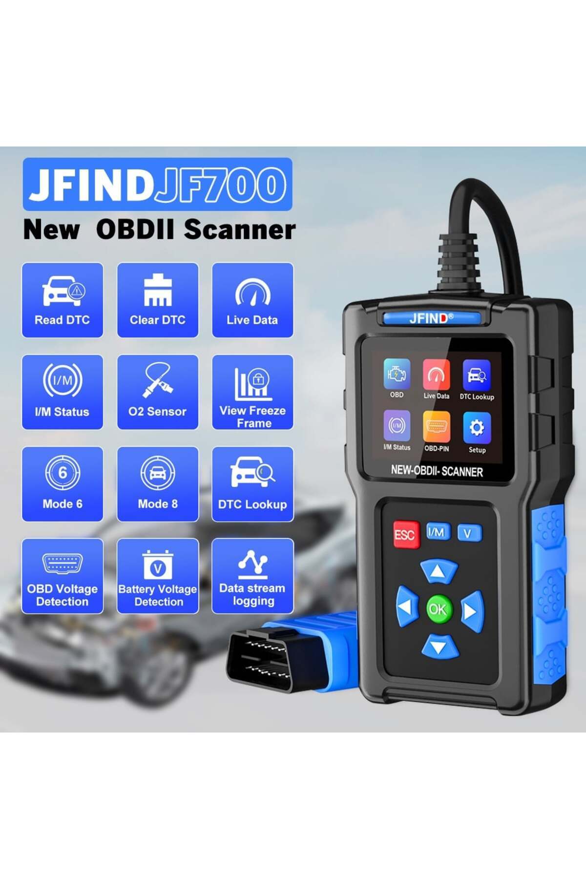 JFIND-JF700 Universal OBD2 Scanner, Engine Trouble Code Reader, CAN Diagnostic Tool for All OBDII 4