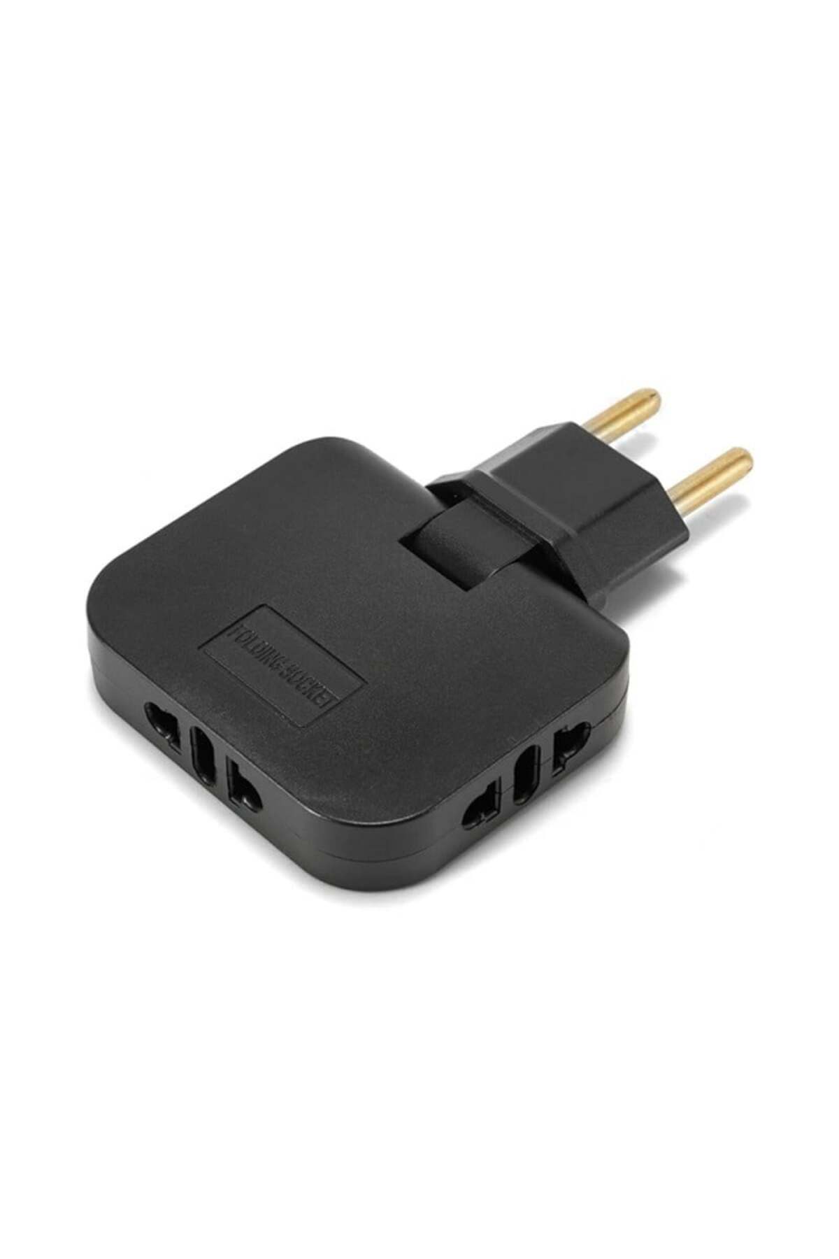 TECHSTAR-® TS-A3 Triple Plug Socket Adapter With 180° Rotation, 250V, 10A, EU/US Compatible, Black 1