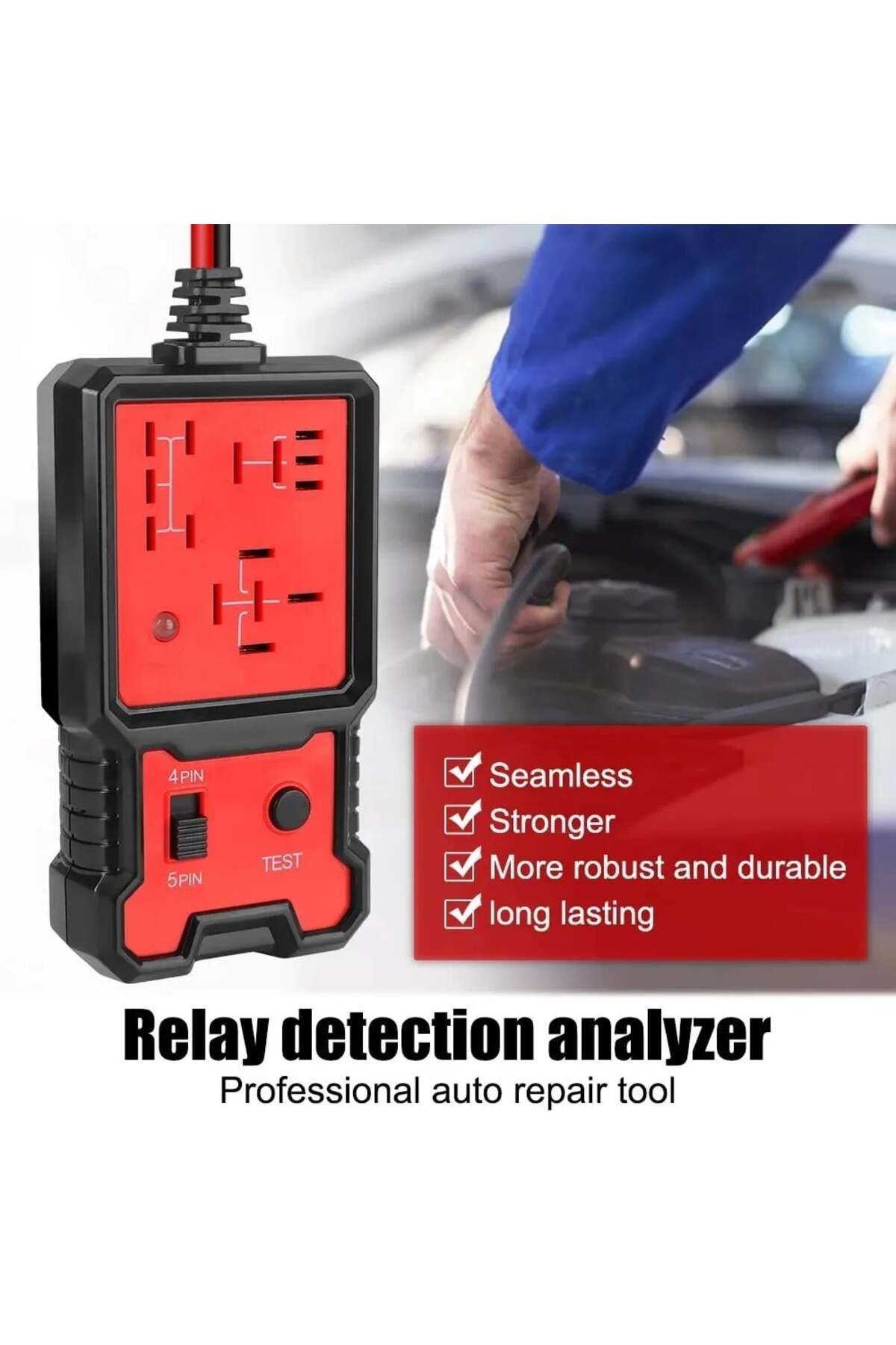 TECHSTAR-Automotive Relay Tester with LED Indicator, Techstar® CNBJ707, Compatible with 4 and 5 Pins 7