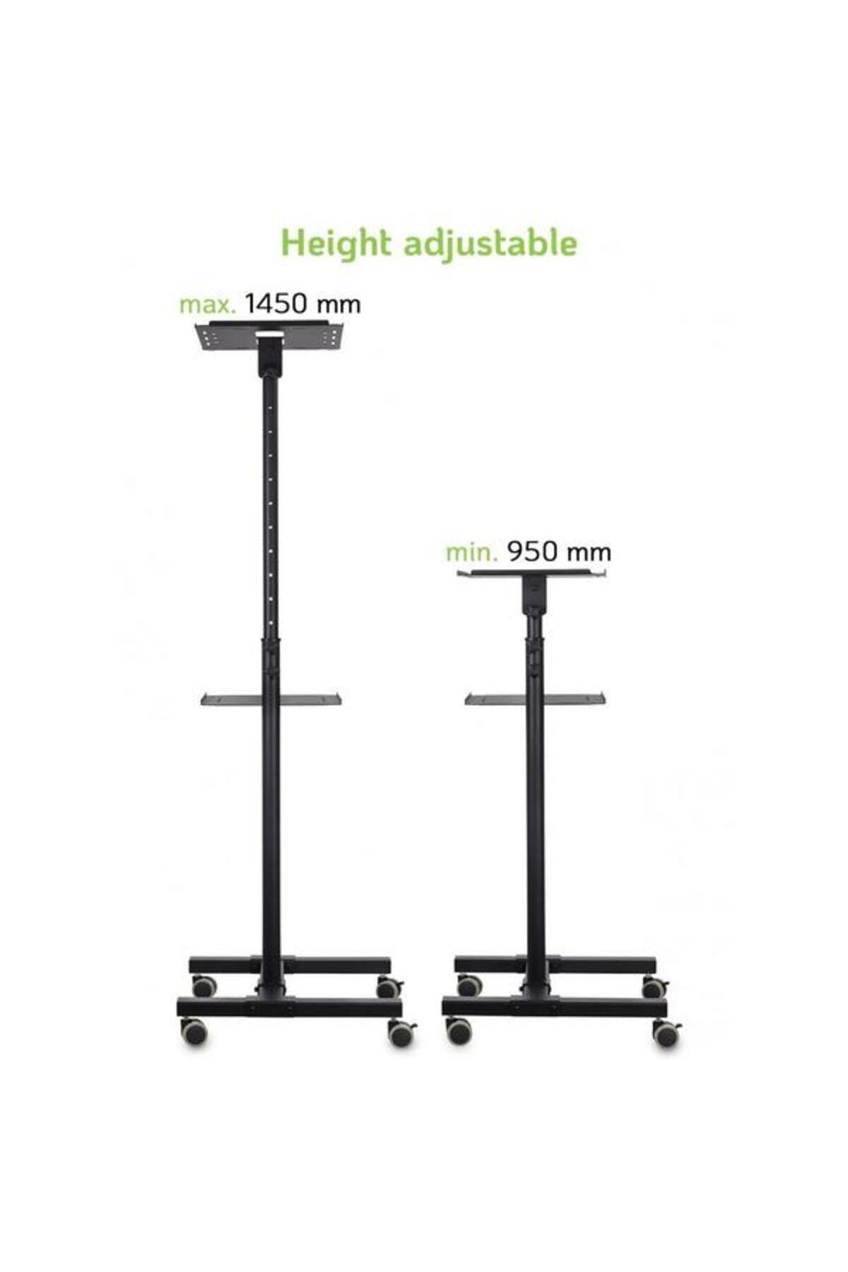 Techly-Support for Video Projector with 2 Adjustable Shelves ICA-TB TPM-10, Mobile on Wheels, Black 3