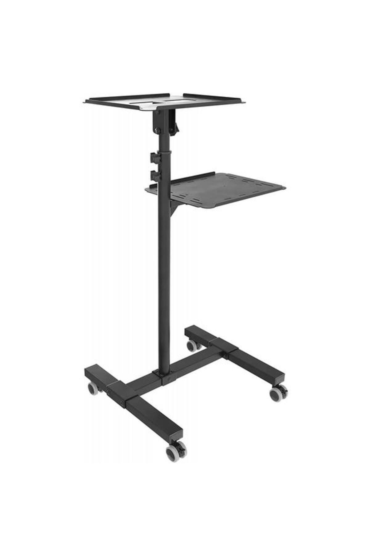 Techly-Support for Video Projector with 2 Adjustable Shelves ICA-TB TPM-10, Mobile on Wheels, Black 1