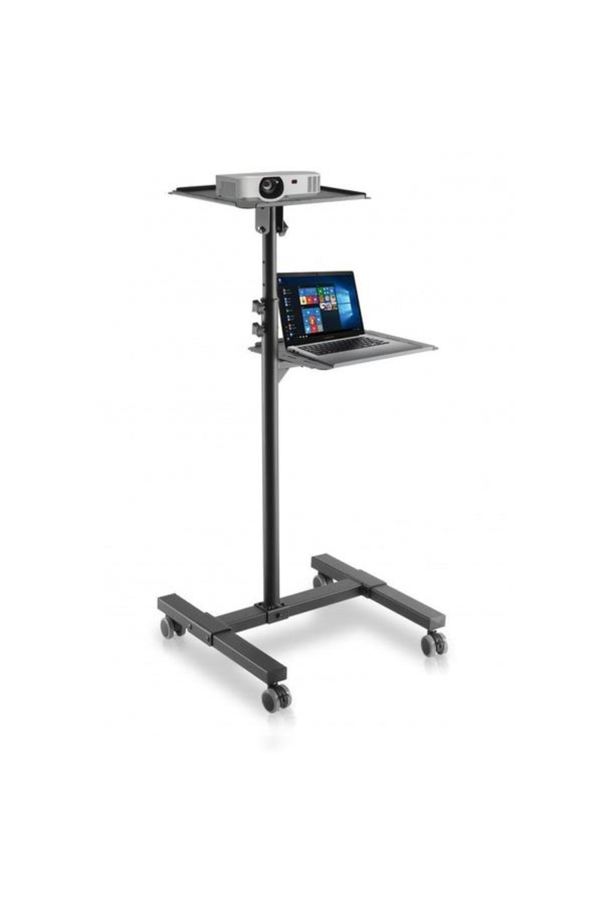 Techly-Support for Video Projector with 2 Adjustable Shelves ICA-TB TPM-10, Mobile on Wheels, Black 2