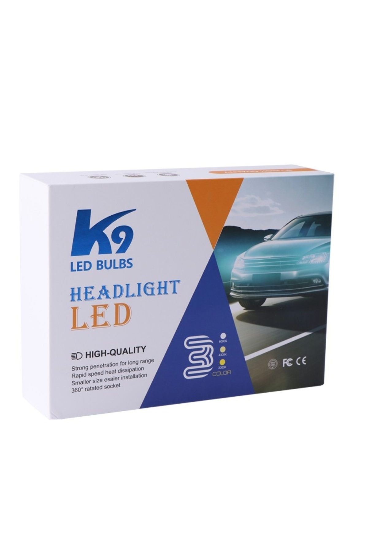 TECHSTAR-Set of 2 Techstar® K9 Auto LEDs, 9005, 50w, 6000 Lumens, 6500K, AUTO, 12-24 Volts, CSP, Canbus, 4