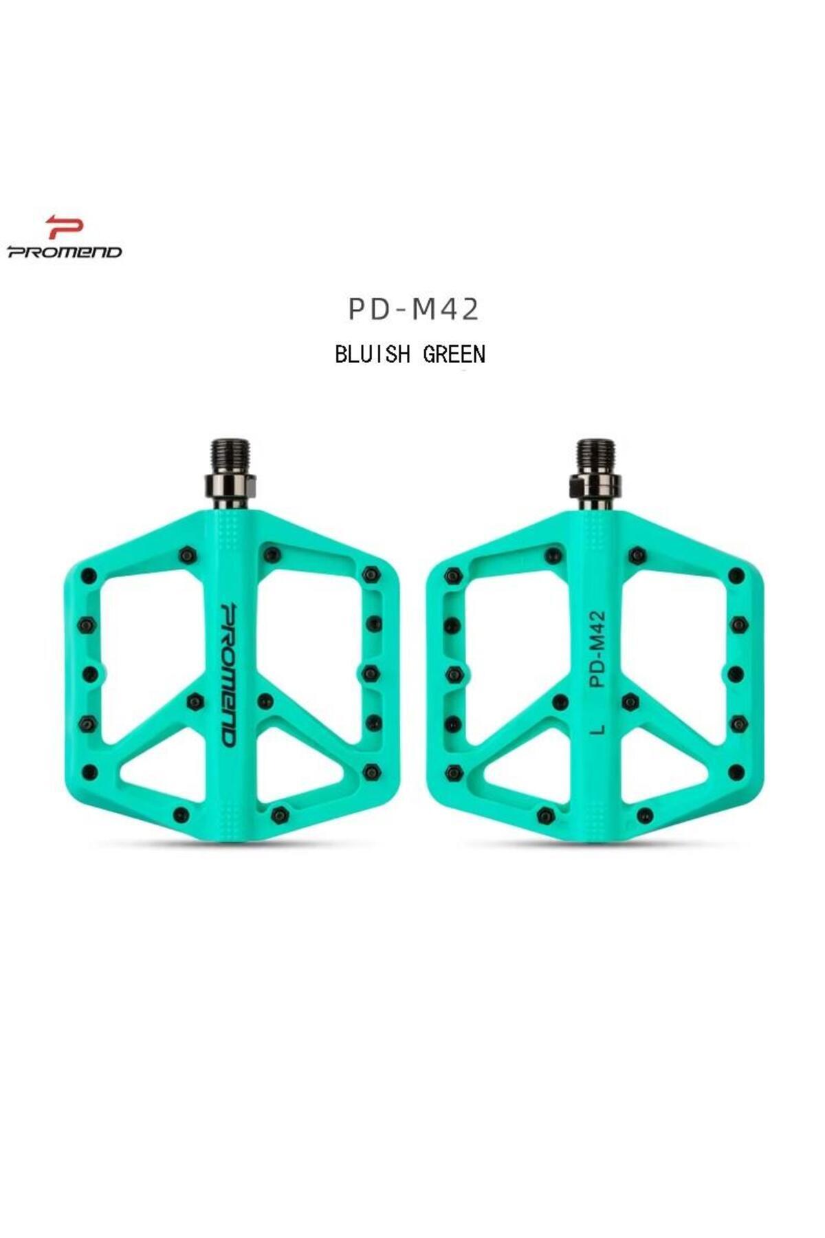 SARİSSA BİSİKLET Promend Renkli Platform Pedal MTB Freeride Kaymaz Rulmanlı Plastik Pedal Ultra Hafif Bianchi Yeşili