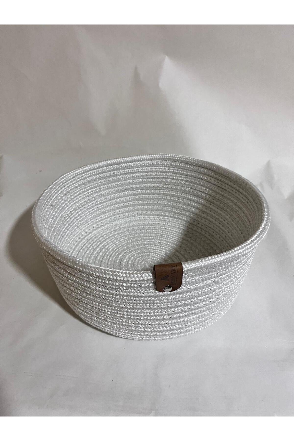 Jute Wicker Basket , Multipurpose Basket, Bathroom and Kitchen Organizer Wicker 17x10 cream