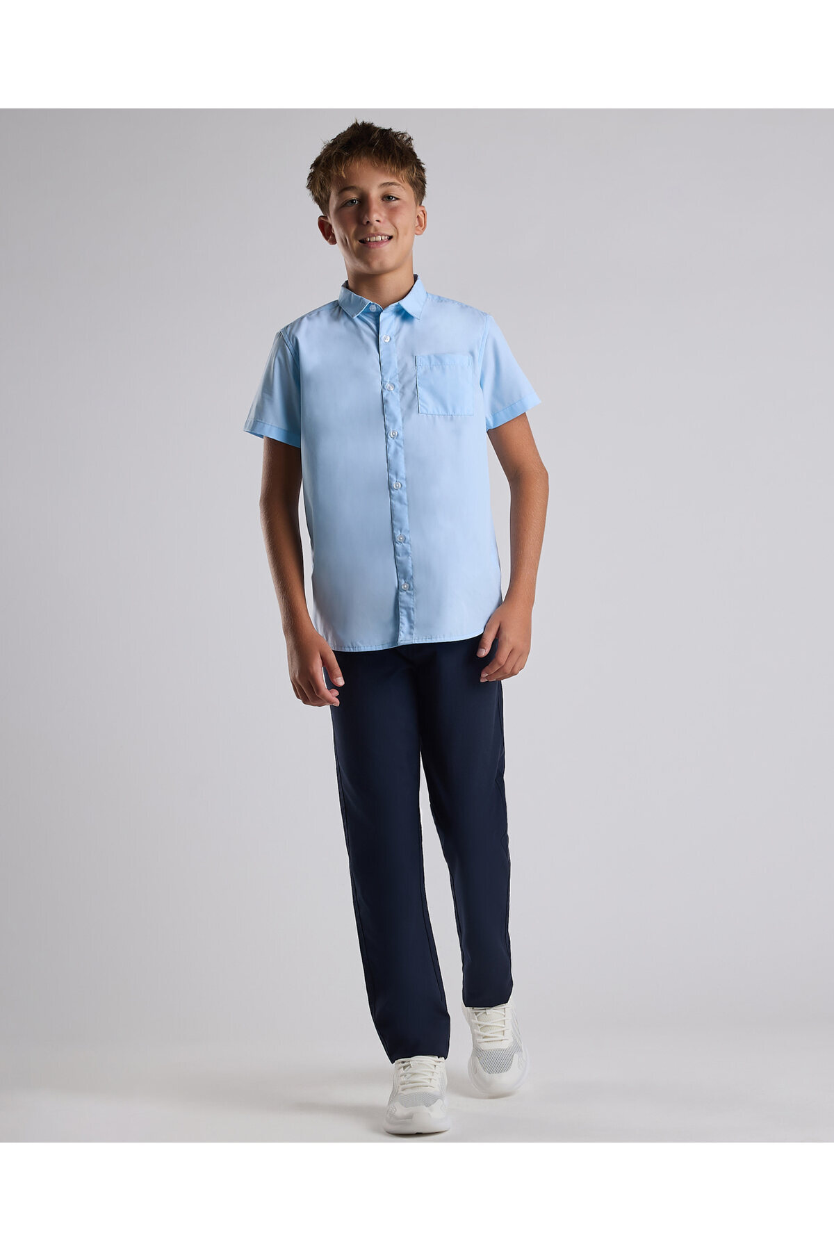 R&B-Solid Pants with Button Closure 1