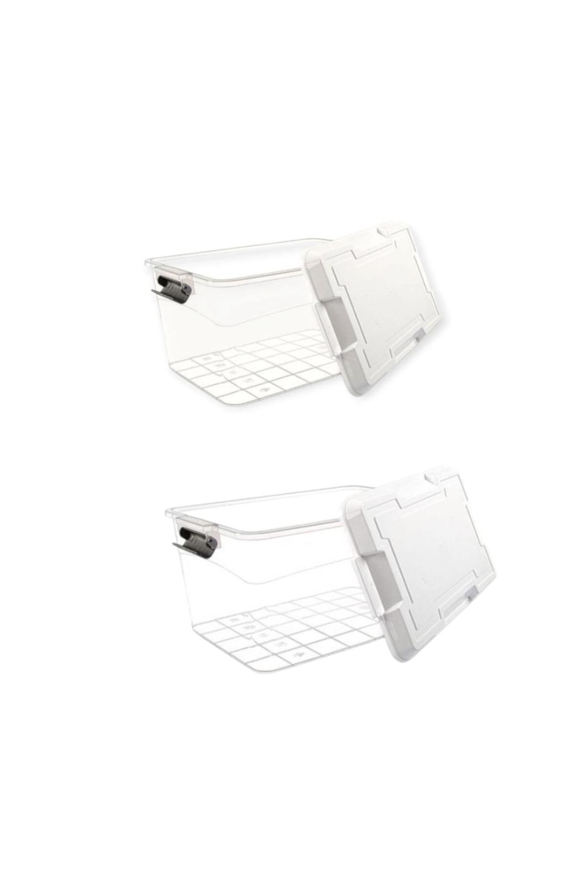 ÇEÇEN HOME-(2 Pcs) 1 Lt Horizontal Storage Container with Lock, Horizontal Storage Container with Lock, Transparent Storage Container 1